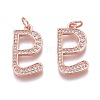 Brass Micro Pave Clear Cubic Zirconia Pendants ZIRC-Z008-39RG-1