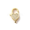 Brass Micro Pave Clear Cubic Zirconia Lobster Claw Clasps LS-KK-A266-24F-G-1