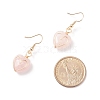 Natural Rose Quartz Heart Dangle Earrings EJEW-JE04948-01-4