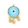 Rack Plating Handmade Evil Eye Lampwork Pendants KK-F838-01D-G-2