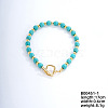 Fashionable Korean Style Brass Synthetic Turquoise Bracelets LH9898-1-1