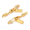 Brass Micro Pave Clear Cubic Zirconia Ends with Chain KK-K364-49G-2