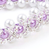 (Jewelry Parties Factory Sale)Pearlized Glass Round Beads Bracelets BJEW-JB03306-02-2