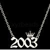 Crown Birth Year 201 Stainless Steel Pendant Necklaces for Women FS-WG4E8F2-64-1