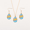 Easter Egg Alloy Enamel Pendant Necklace & Dangle Earrings Sets FS-WG38758-09-1