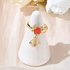 Brass Micro Pave Cubic Zirconia Adjustable Finger Rings for Women RJEW-K307-01G-21-3