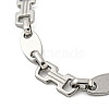 Non-Tarnish 304 Stainless Steel Dumbbell & Oval Link Chains Bracelets for Men & Women BJEW-D042-11P-2