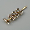 Word MISS Alloy Rhinestone Hair Bobby Pins FIND-WH0152-34D-KCG-1