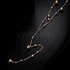 304 Stainless Steel Ball Chain Long Tassel Y Necklaces for Women FS-WG75565-01-4