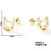 Delicate Cartoon Daily Commute Brass Pave Clear Cubic Zirconia Cartilage Earrings HK9151-4-1