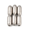 Tarnish Resistant 304 Stainless Steel Matte Surface Magnetic Clasps with Glue-in Ends STAS-O042-A-24-5