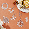 DICOSMETIC 10Pcs 5 Style 304 Stainless Steel Big Filigree Pendants STAS-DC0004-24-3