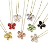 Butterfly Light Gold Brass Micro Pave Cubic Zirconia Pendant Necklaces NJEW-E105-02KCG-1