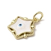 Evil Eye Enamel Shell Pendants KK-E092-26G-02-2