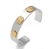 Flower 304 Stainless Steel Open Cuff Bangles for Women  STAS-Z117-07GP-4