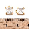 Brass Micro Pave Clear Cubic Zirconia Charms KK-G516-30G-3