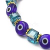 5Pcs 5 Style Natural Lapis Lazuli & Lampwork Evil Eye & Seed Beaded Stretch Bracelets Set BJEW-JB09616-01-4