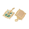 Brass Random Color Glass Pendants KK-Q030-05B-G-3