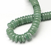 Flat Round/Disc Natural Green Aventurine Beads Strands X-G-R310-10-2