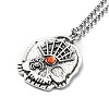 Skull Rhinestone Pendant Necklaces with Rolo Chains NJEW-F309-09-1