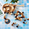 Craftdady 100Pcs 5 Style Pine Wood Beads WOOD-CD0001-17-9