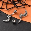 Crescent Moon Face 316 Surgical Stainless Steel Belly Button Rings/Earrings EJEW-G416-14AS-2