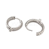 Rack Plating Brass Micro Pave Clear Cubic Zirconia Hoop Earrings Findings KK-F876-20P-2