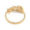 Ion Plating(IP) 304 Stainless Steel Constellation Open Cuff Ring for Women RJEW-C097-01G-07-3