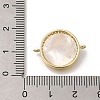 Brass Micro Pave Clear Cubic Zirconia Flat Round Saint Benedict Connector Charms KK-R002-29G-3