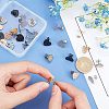 Unicraftale 30Pcs 5 Colors Heart Shape with Textured PVD Vacuum Plating 304 Stainless Steel Stud Earring Findings EJEW-UN0001-62-2