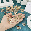 24Pcs 6 Style Iron with Glass Pendants IFIN-TA0001-61-6