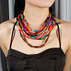 ABS Plastic Rice Beaded Multilayer Necklaces & Dangle Earrings Sets for Women FS-WG0C9E5-01-2