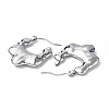 Non-Tarnish 304 Stainless Steel Hollow Twist Teardrop Hoop Earrings for Women STAS-B034-15P-2