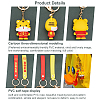 SUPERFINDINGS 2Pcs 2 Colors Chinese New Year Theme Plastic Keychains KEYC-FH0001-07-2