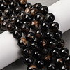 Natural Black Tourmaline Beads Strands G-F666-05A-8mm-5