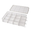12 Grids Transparent Plastic Bead Storage Boxes with Lid CON-F021-01-3
