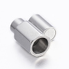 Tarnish Resistant Smooth 304 Stainless Steel Magnetic Clasps with Glue-in Ends STAS-H402-63P-5mm-2