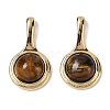 Brass with Tiger-Eye Pendants KK-Q030-20G-1