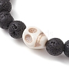 8.5mm Round Natural Lava Rock Beaded Stretch Bracelets BJEW-JB10465-04-3