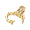 Brass Micro Pave Clear Cubic Zirconia Twister Clasps KK-P293-02B-G-2