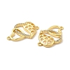 Brass Micro Pave Clear Cubic Zirconia Connector Charms KK-E068-VB376-2