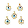 Real 18K Gold Plated Brass Clear Cubic Zirconia Pendants ZIRC-L102-12G-09-1