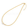 Potato Naural Pearl & Brass & Glass Seed Beaded Necklaces BD0566-3-2