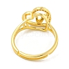 Heart with Letter Rack Plating Brass Micro Pave Cubic Zirconia Adjustable Rings for Women RJEW-I105-06G-V-3