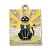 Word The High Priestess Alloy Enamel Pendants X-ENAM-M062-01G-G-1