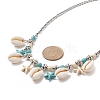 Synthetic Turquoise Starfish & Natural Shell Pendant Necklace NJEW-TA00063-5