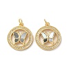 Brass Micro Pave Clear Cubic Zirconia Pendants KK-B083-37D-G-1