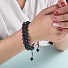 Natural Obsidian Braided Bead Bracelet BJEW-SW00001-19-5