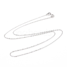 Anti-Tarnish Rhodium Plated 925 Sterling Silver Cable Chains Necklace for Women STER-I021-05P