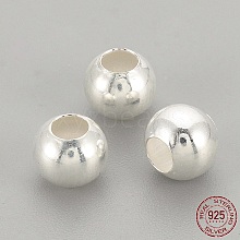 925 Sterling Silver Beads STER-S002-12-3mm